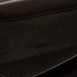 Pre Owned Gucci Beige/Brown GG Canvas and Leather Metal Flap Continental Wallet