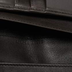 Pre Owned Gucci Beige/Brown GG Canvas and Leather Metal Flap Continental Wallet