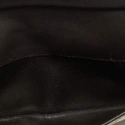 Pre Owned Gucci Beige/Brown GG Canvas and Leather Metal Flap Continental Wallet