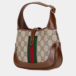 Pre Owned Gucci Brown Mini GG Supreme Jackie 1961 Crossbody