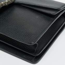 Pre Owned Gucci Black Leather Small Dionysus Crystals Shoulder Bag
