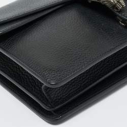 Pre Owned Gucci Black Leather Small Dionysus Crystals Shoulder Bag
