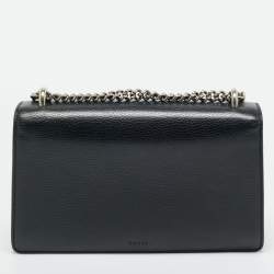 Pre Owned Gucci Black Leather Small Dionysus Crystals Shoulder Bag