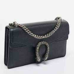 Pre Owned Gucci Black Leather Small Dionysus Crystals Shoulder Bag