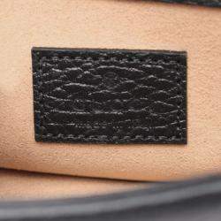 Pre Owned Gucci Black Super Mini Dionysus Leather Crossbody Bag