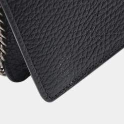 Pre Owned Gucci Black Super Mini Dionysus Leather Crossbody Bag