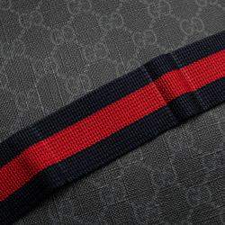 Pre Owned Gucci Black Medium GG Supreme Web Messenger Bag