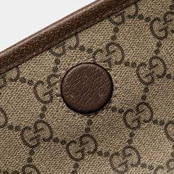 Pre Owned Gucci Beige Brown GG Supreme Web Neo Vintage Belt Bag