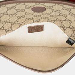 Pre Owned Gucci Beige Brown GG Supreme Web Neo Vintage Belt Bag