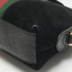 مملوكة مسبقًا حقيبة كتف غوتشي أوبيديا ويب سويد أحمر / أزرق صغيرة