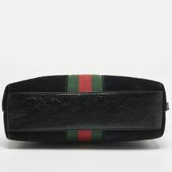 مملوكة مسبقًا حقيبة كتف غوتشي أوبيديا ويب سويد أحمر / أزرق صغيرة