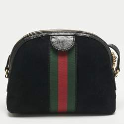 مملوكة مسبقًا حقيبة كتف غوتشي أوبيديا ويب سويد أحمر / أزرق صغيرة