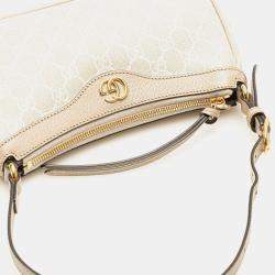 Pre Owned Gucci Grey Small GG Supreme Ophidia Shoulder Bag