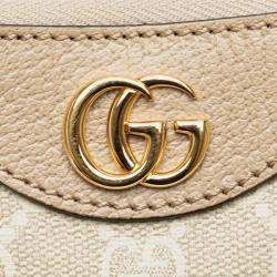Pre Owned Gucci Grey Small GG Supreme Ophidia Shoulder Bag