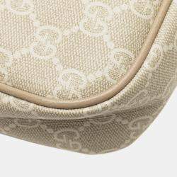 Pre Owned Gucci Grey Small GG Supreme Ophidia Shoulder Bag