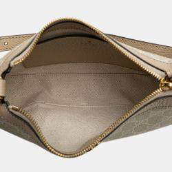 Pre Owned Gucci Grey Small GG Supreme Ophidia Shoulder Bag