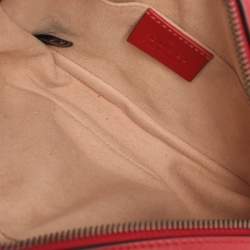 Pre Owned Gucci Red Matelassé Leather GG Marmont Belt Bag