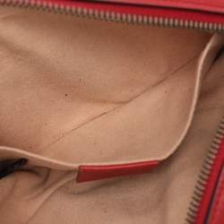 Pre Owned Gucci Red Matelassé Leather GG Marmont Belt Bag