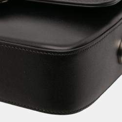 Pre Owned حقيبة ساتشل غوتشي بتيت GG جلد أسود ميني