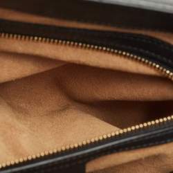 Pre Owned Gucci Tricolor GG Supreme Canvas and Leather Small Padlock Top Handle Bag