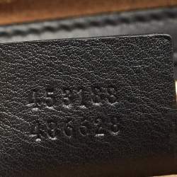 Pre Owned Gucci Tricolor GG Supreme Canvas and Leather Small Padlock Top Handle Bag