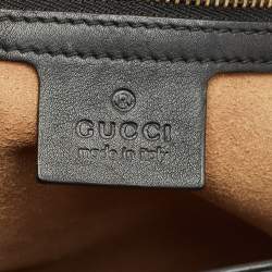 Pre Owned Gucci Tricolor GG Supreme Canvas and Leather Small Padlock Top Handle Bag