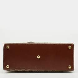 Pre Owned Gucci Tricolor GG Supreme Canvas and Leather Small Padlock Top Handle Bag