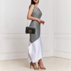 Pre Owned Gucci Black Guccissima Leather Small Padlock Shoulder Bag