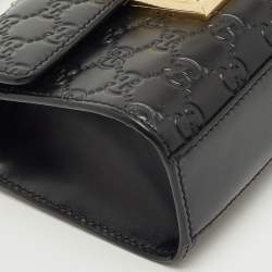 Pre Owned Gucci Black Guccissima Leather Small Padlock Shoulder Bag