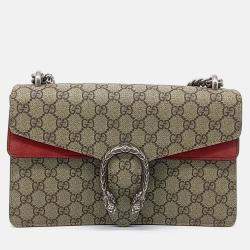 Pre Owned Gucci Beige PVC Dionysus Chain Shoulder Bag