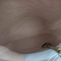 Pre Owned Gucci White Leather GG Marmont Mini Bucket Bag