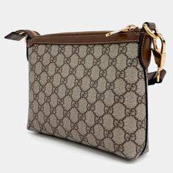 Pre Owned Gucci Beige Coated canvas Interlocking G Clutch and Crossbody Bag