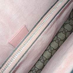 Pre Owned Gucci Beige Pink Canvas and Leather Dionysus Chain Shoulder Bag