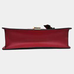 Pre Owned Gucci Red Leather Sylvie Bag