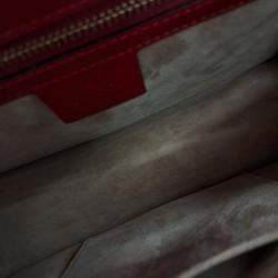 Pre Owned Gucci Red Leather Sylvie Bag