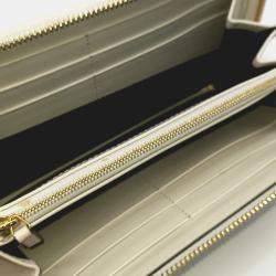 Pre Owned Gucci Beige White Canvas Horsebit Long Wallet