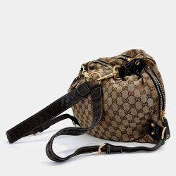 Pre Owned Gucci Brown Fabric Jacquard Backpack