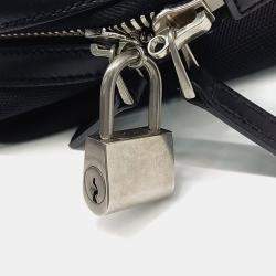 Pre Owned Gucci Black Fabric Web Tote Bag