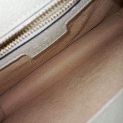 Pre Owned Gucci Cream Leather Ophidia Top Handle Bag