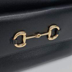 Pre Owned Gucci Black Leather 1955 Horsebit Small Crossbody Bag