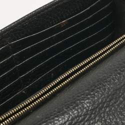 Pre Owned Gucci Black Leather Interlocking G Dollar Chain Wallet