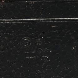 Pre Owned Gucci Black Leather Interlocking G Dollar Chain Wallet