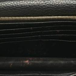 Pre Owned Gucci Black Leather Interlocking G Dollar Chain Wallet