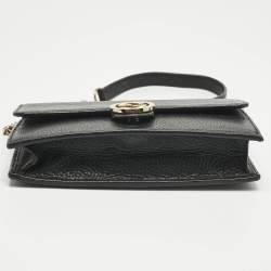 Pre Owned Gucci Black Leather Interlocking G Dollar Chain Wallet