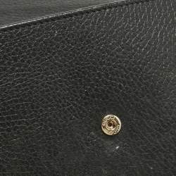 Pre Owned Gucci Black Leather Interlocking G Dollar Chain Wallet