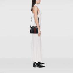 Pre Owned Gucci Black Small Calfskin Ophidia Dome Crossbody