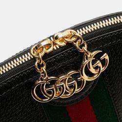 Pre Owned Gucci Black Small Calfskin Ophidia Dome Crossbody