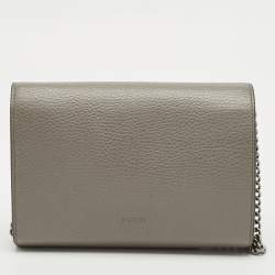 Pre Owned Gucci Grey Leather Mini Crystal Dionysus Shoulder Bag