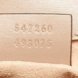 Pre Owned Gucci Beige Matelassé Leather Mini GG Marmont Top Handle Bag