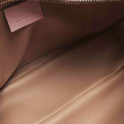 Pre Owned Gucci Pink Snakeskin Small GG Marmont Camera Bag